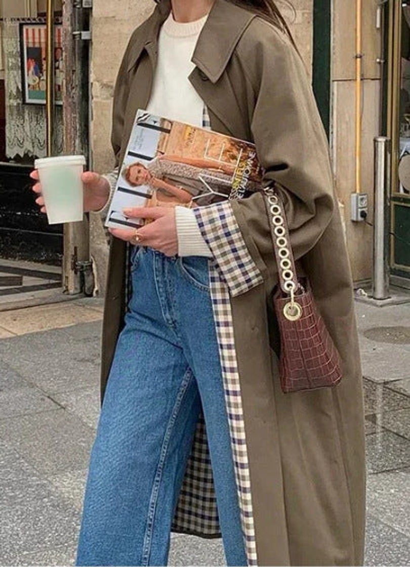 Aria | Women's Oversized Plaid-Lined Cotton Blend Trench Coat