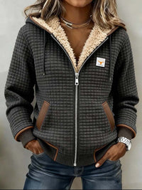 Lily | Women's Quilted Jacket Fleece-Lined Hooded Full-Zip Outerwear