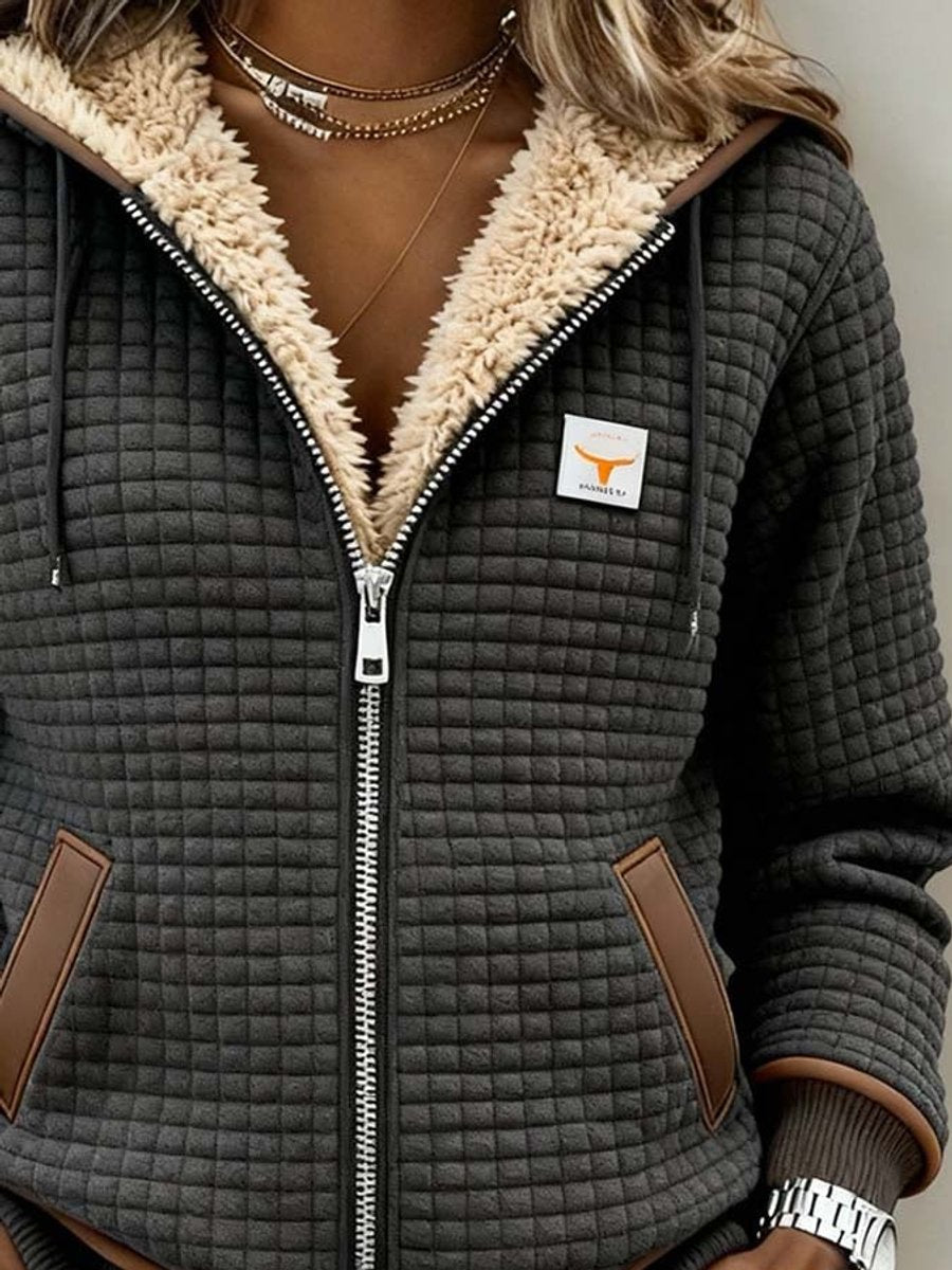 Lily | Women's Quilted Jacket Fleece-Lined Hooded Full-Zip Outerwear