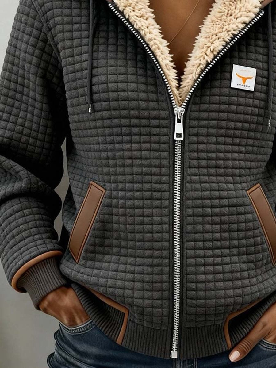 Lily | Women's Quilted Jacket Fleece-Lined Hooded Full-Zip Outerwear