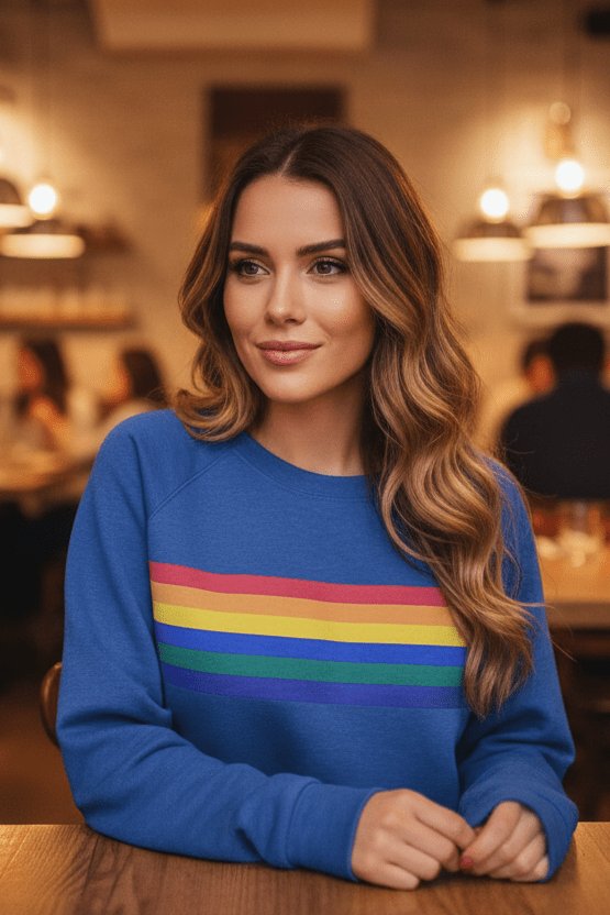 Lily | Women's Relaxed-Fit Rainbow Striped Crew-Neck Jumper