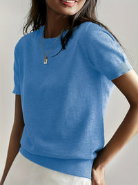 Phoebe | Women's Relaxed Fit Short Sleeve Knit Sweater Top