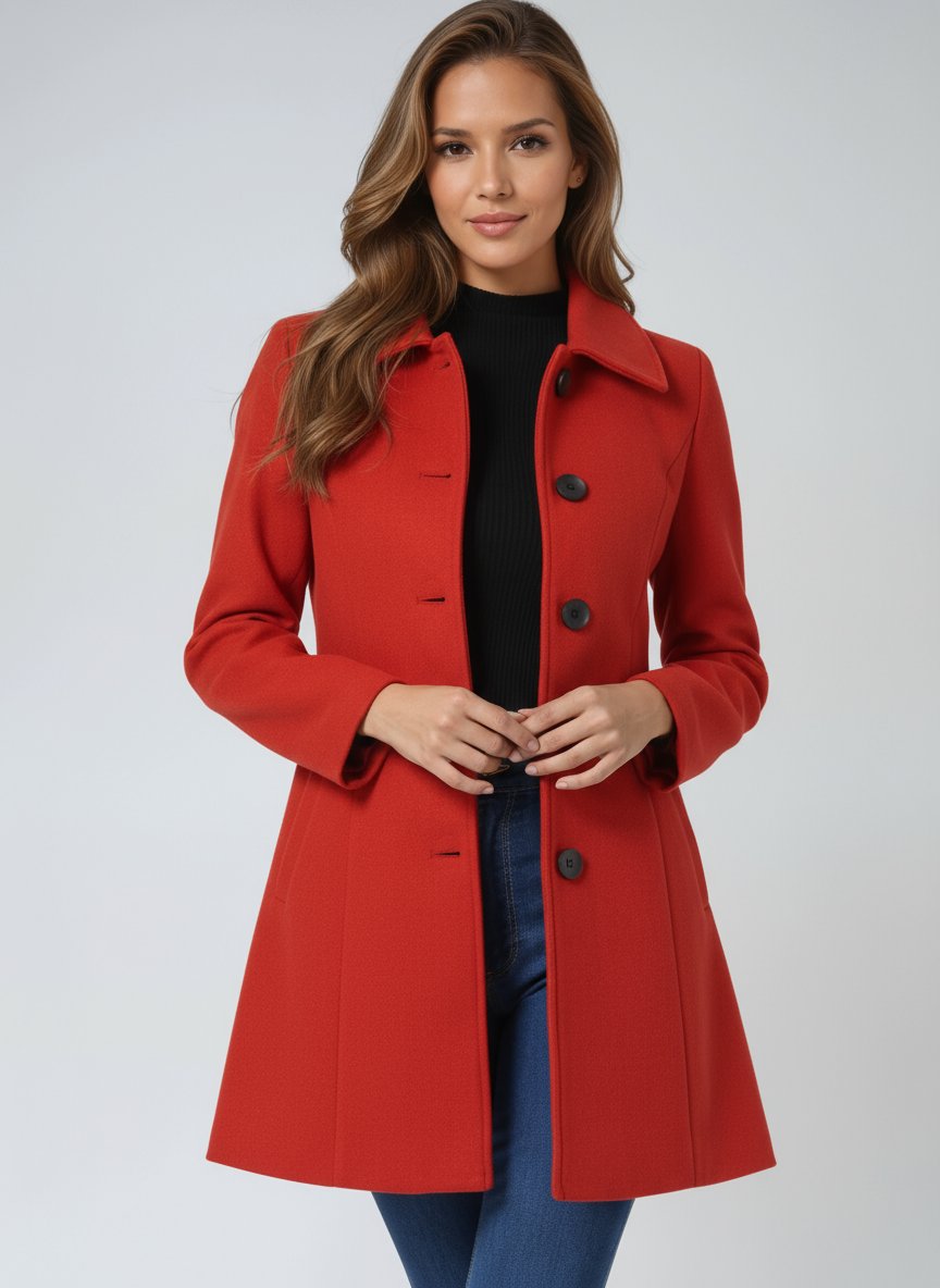 Lily | Women's Single-Breasted Structured Midi Winter Coat