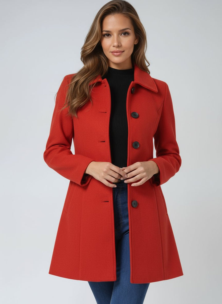 Lily | Women's Single-Breasted Structured Midi Winter Coat