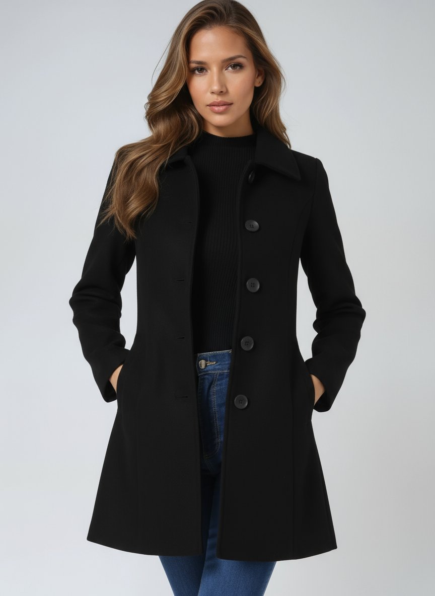 Lily | Women's Single-Breasted Structured Midi Winter Coat