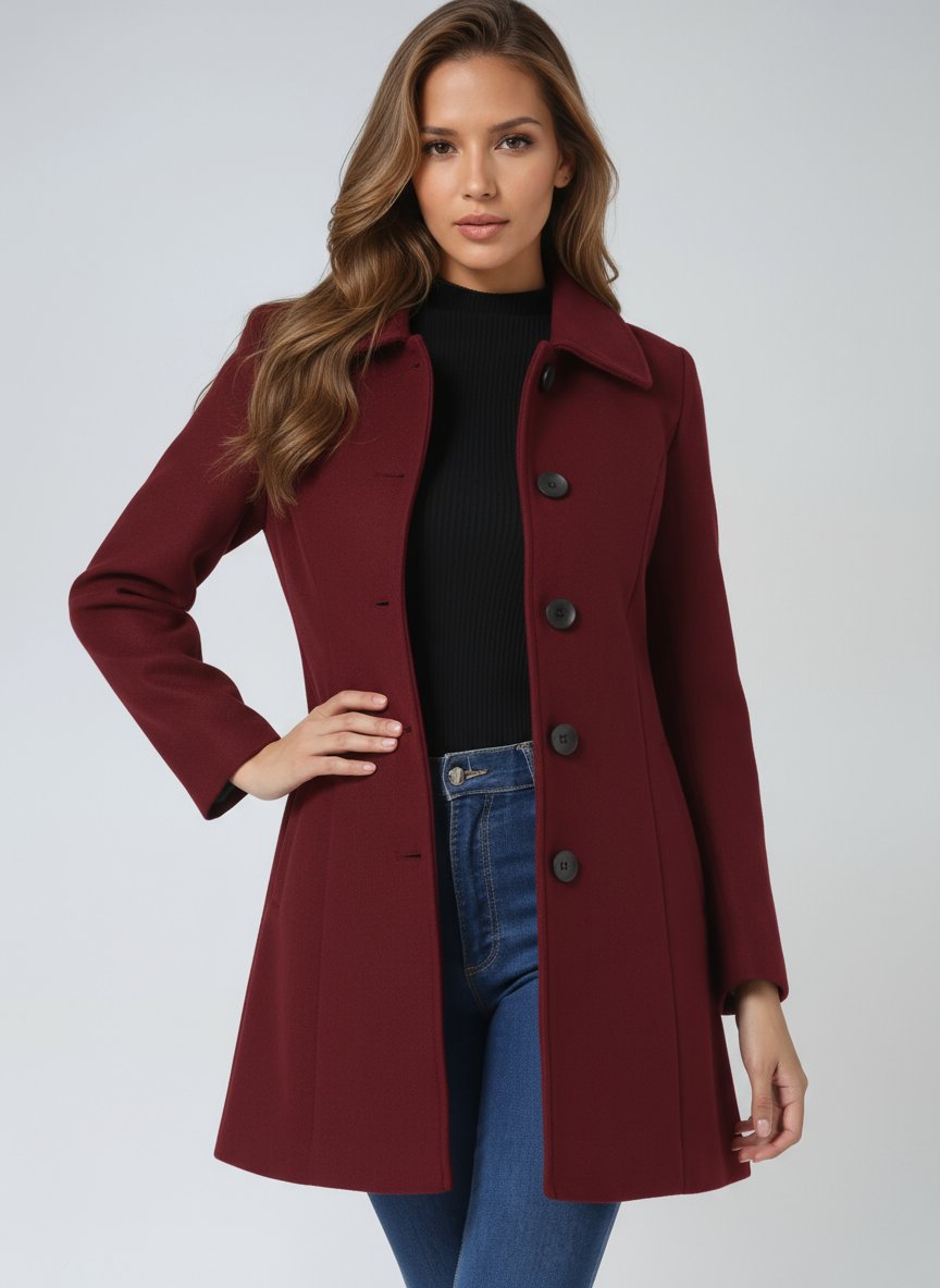 Lily | Women's Single-Breasted Structured Midi Winter Coat