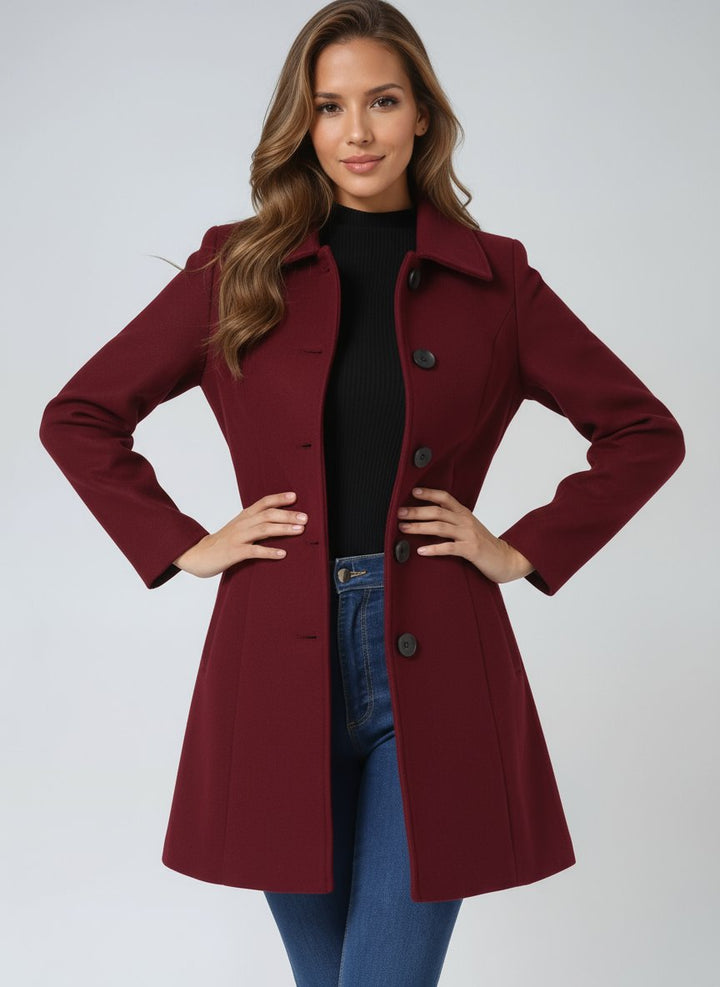 Lily | Women's Single-Breasted Structured Midi Winter Coat