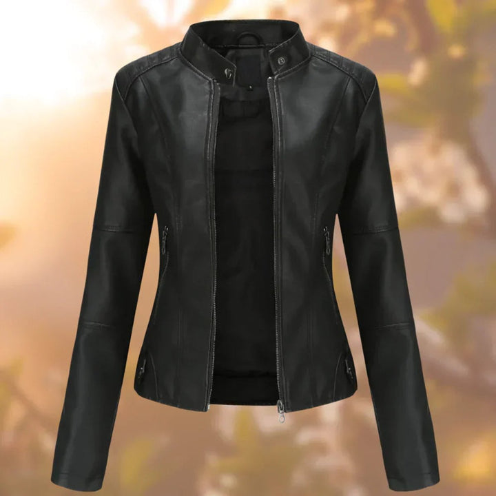 Emily | Women's Slim-Fit Zip-Up Faux Leather Jacket