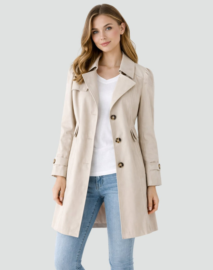 Willow | Women's Tailored Mid-Length Classic Lapel Trench Coat