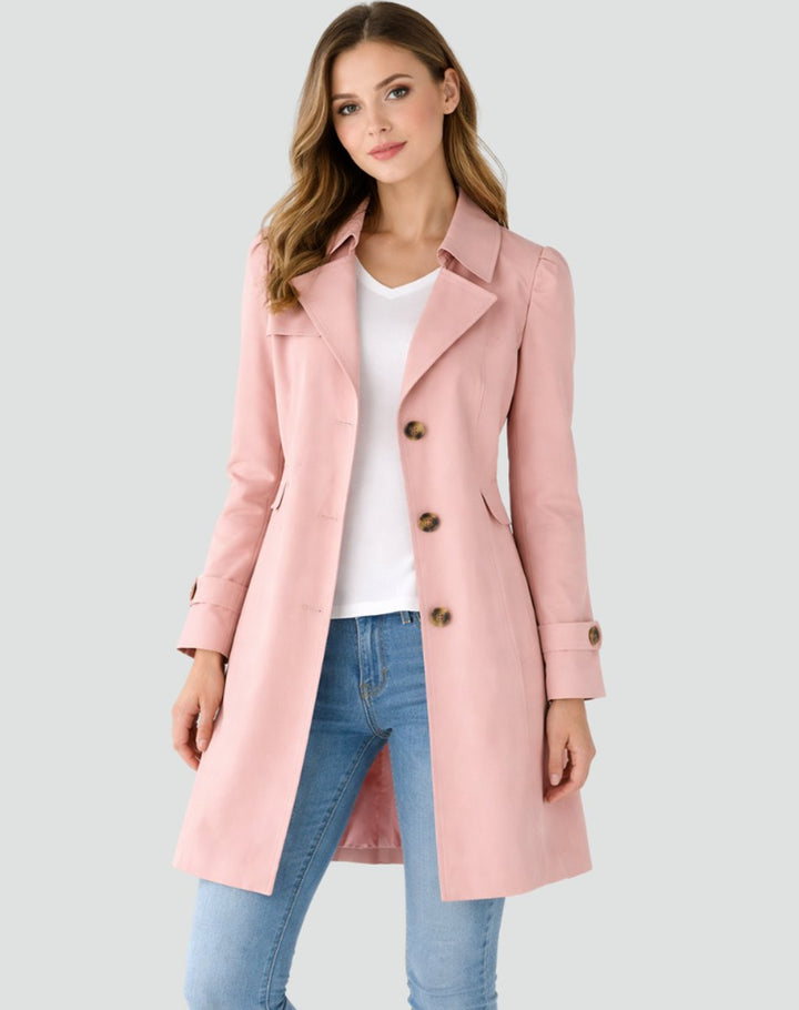 Willow | Women's Tailored Mid-Length Classic Lapel Trench Coat