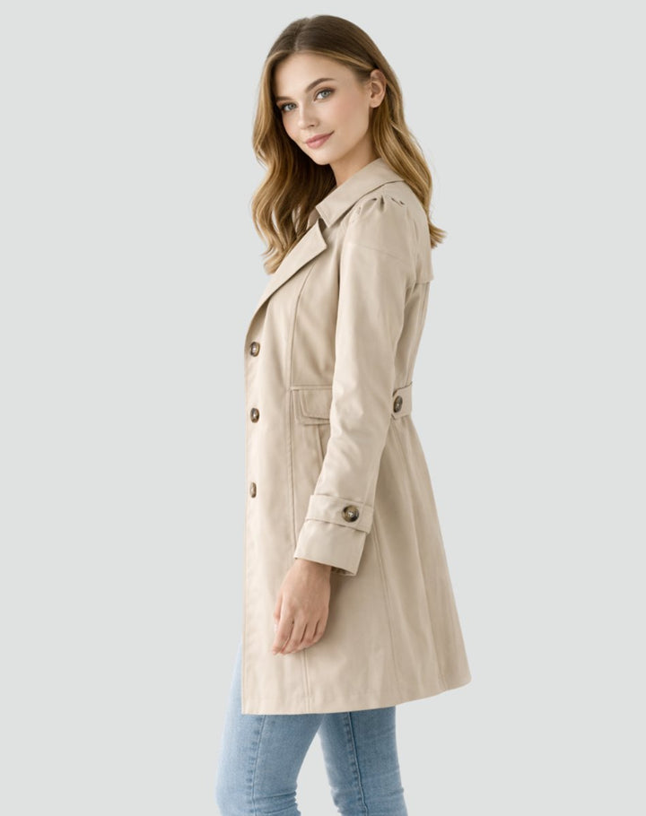 Willow | Women's Tailored Mid-Length Classic Lapel Trench Coat