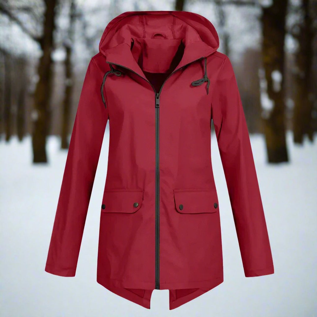 Freya | Women's Waterproof Hooded Rain Jacket Zip-Up Adjustable Cuffs Pockets