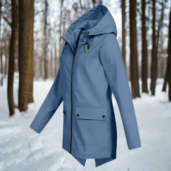 Freya | Women's Waterproof Hooded Rain Jacket Zip-Up Adjustable Cuffs Pockets