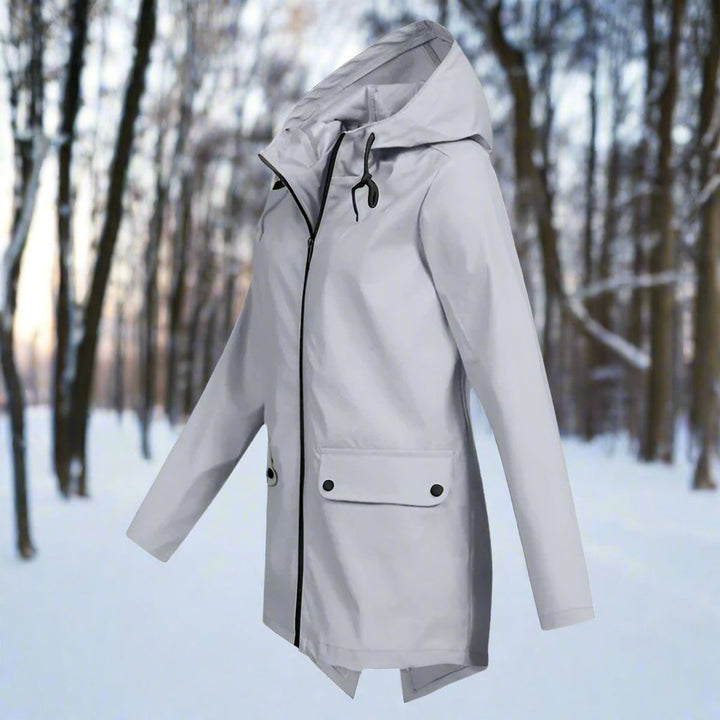 Freya | Women's Waterproof Hooded Rain Jacket Zip-Up Adjustable Cuffs Pockets